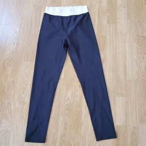 Zella Contrast Waist High-Rise Mesh Panel 7/8 Tights - size Small in Black